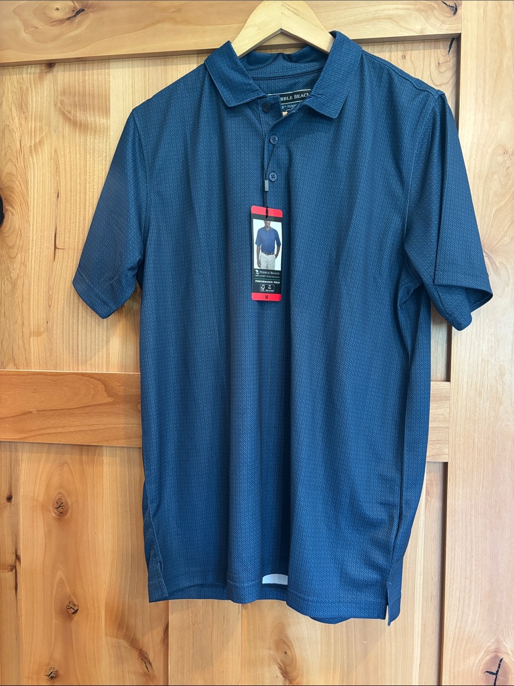 Pebble Beach Men's Navy Textured Polo